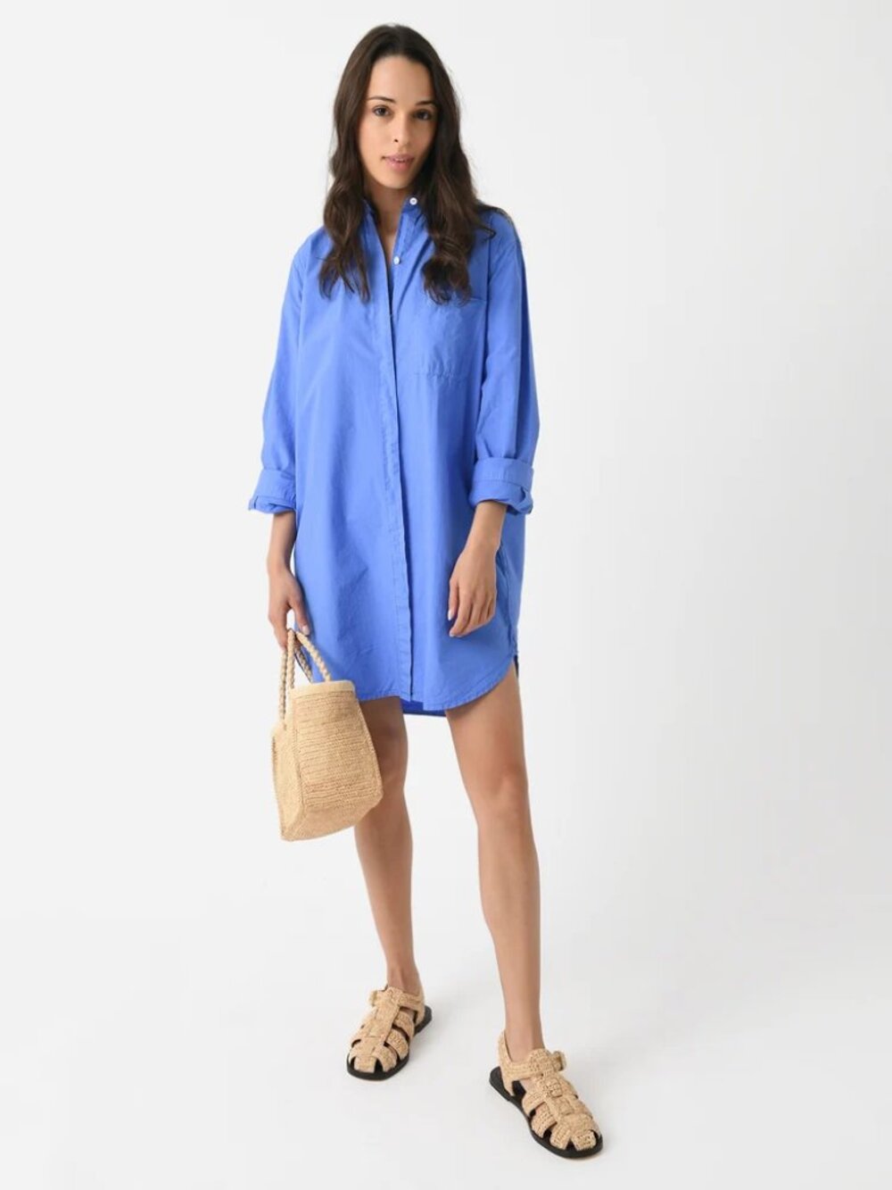 Alex Mill Belle Shirt Dress in Blue Size Medium